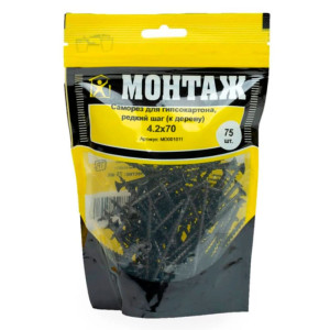 Саморез по гипсокартону 4.2*70 мм Монтаж MD001011 редкий шаг к дереву 75 шт
