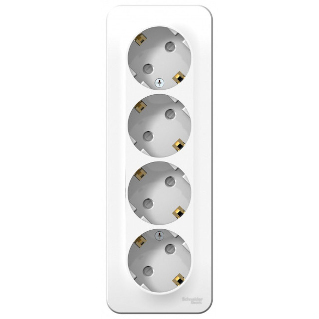Розетка Schneider Electric Blanca BLNRA011411 4 места с заземлением белая Розетка Schneider Electric Blanca BLNRA011411 4 места с заземлением белая
