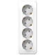 Розетка Schneider Electric Blanca BLNRA011411 4 места с заземлением белая Розетка Schneider Electric Blanca BLNRA011411 4 места с заземлением белая