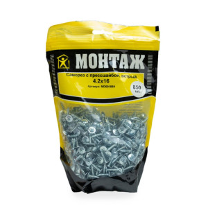 Саморез с прессшайбой 4.2*16 мм Монтаж MD001064 сверло цинк 850 шт