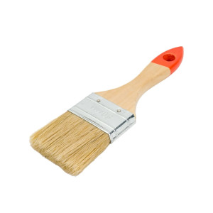 Кисть плоская Петрович П012-20 натуральная щетина деревянная лакированная ручка 50 мм