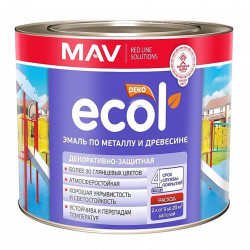 Эмаль MAV Ecol ПФ-115 по металлу и древесине белая матовая 2.4 л