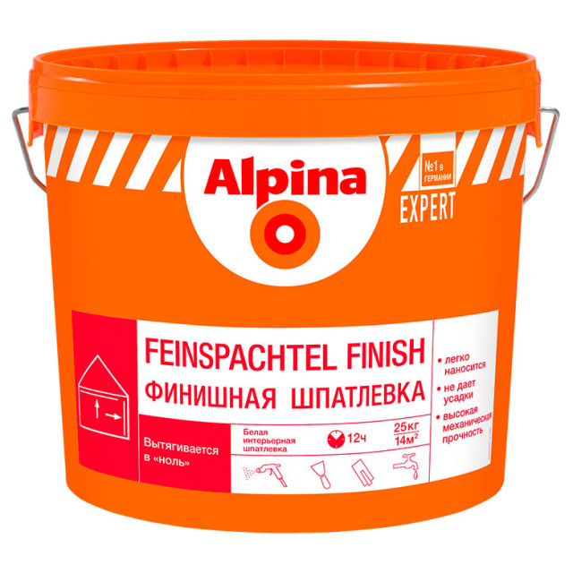 Шпатлевка Alpina Expert Feinspachtel Finish белая 4.5 кг Шпатлевка Alpina Expert Feinspachtel Finish белая 4.5 кг