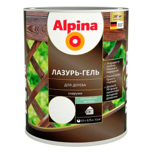 Лазурь-гель для дерева Alpina шелковисто-матовая белая 0.75 л