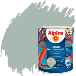 Грунт-эмаль Alpina быстросохнущая по ржавчине RAL 7040 серая 0.75 л