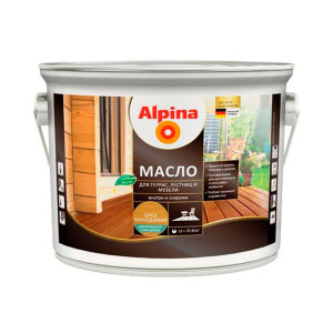 Масло Alpina 948105060 для террас лестниц и мебели орех макадамия 2.5 л