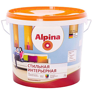 Краска Alpina Стильная интерьерная 948106894 База 1 белая 10 л