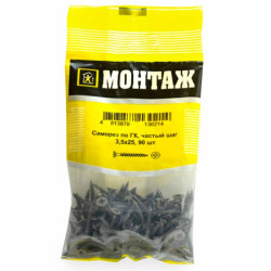 Саморез по гипсокартону 3.5*25 мм Монтаж BM001725 частый шаг 90 шт
