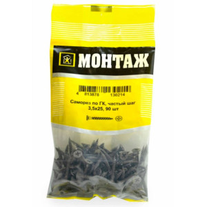 Саморез по гипсокартону 3.5*25 мм Монтаж BM001725 частый шаг 90 шт