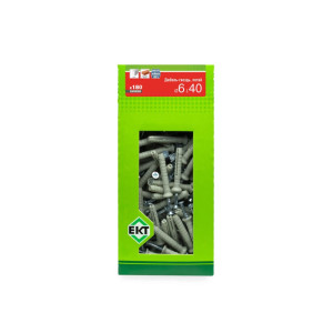 Дюбель быстрого монтажа ЕКТ BW000004 6*40 мм с гвоздевым шурупом потай нейлон 180 шт