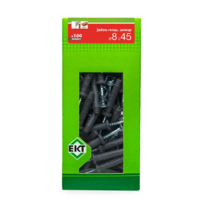Дюбель-гвоздь ЕКТ BW000015 8*45 мм цилиндр полипропилен 100 шт