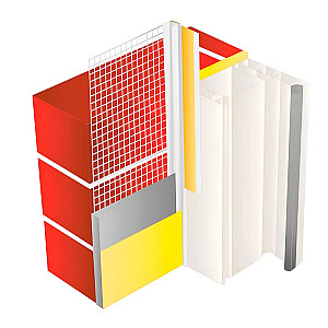 Профиль оконный примыкающий Profigips Procolor 6 мм с сеткой 2.4 м прозрачный