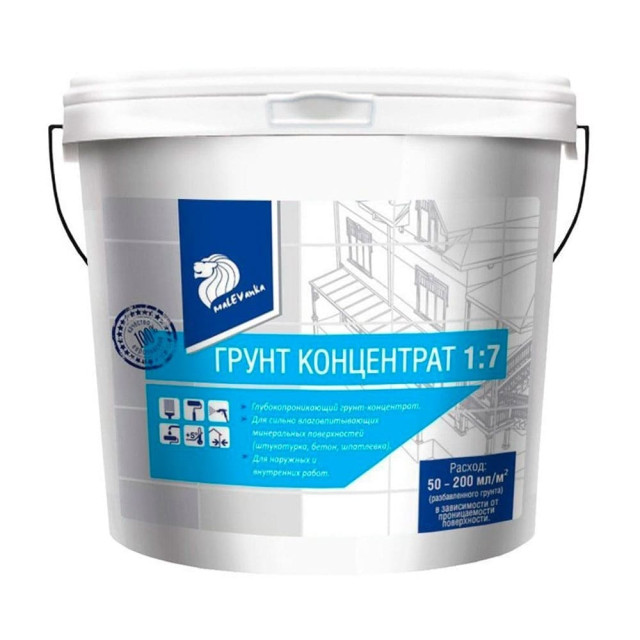 Грунт Malevanka Концентрат 1:7 для наружных и внутренних работ 10 л