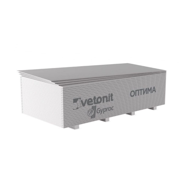 Гипсокартон Vetonit Optima стеновой обычный 12.5*1200*2500 мм Гипсокартон Vetonit Optima стеновой обычный 12.5*1200*2500 мм