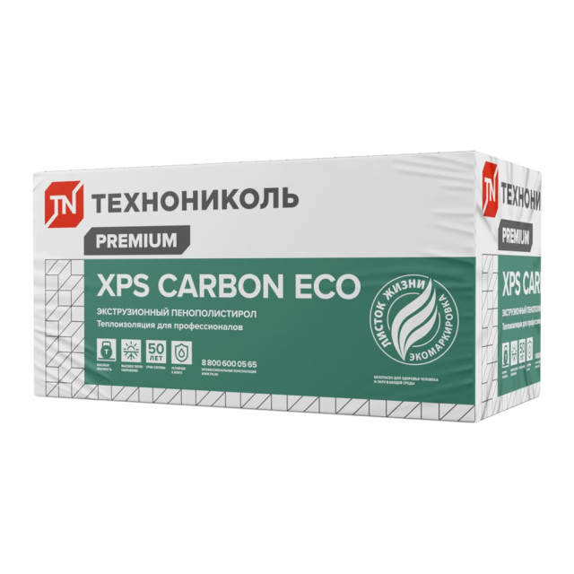 Пенополистирол ТехноНиколь Carbon Eco FAS/2 S/2 1180*580*50L мм Пенополистирол ТехноНиколь Carbon Eco FAS/2 S/2 1180*580*50L мм