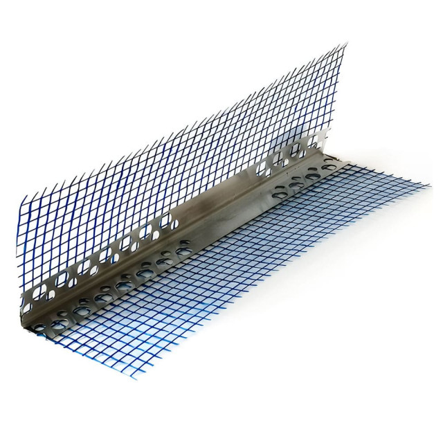 Уголок штукатурный PlanMetall алюминиевый с сеткой А-025-18.5-2500-75