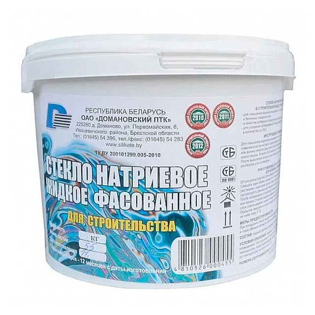 Жидкое стекло Домановский ПТК натриевое 4.5 кг