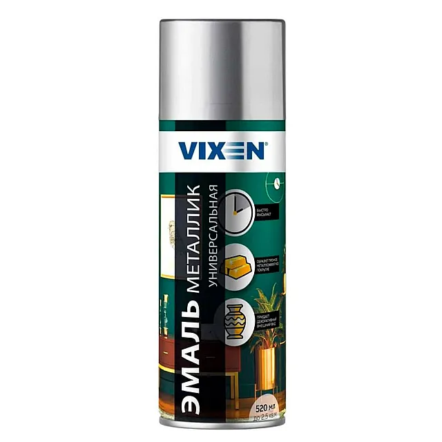 Эмаль Vixen VX19130 универсальная металлик хром зеркальный 520 мл