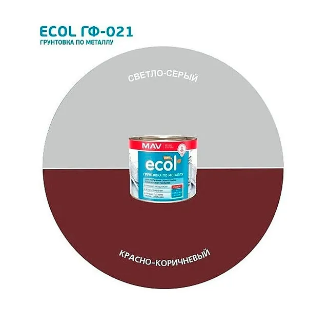 Грунтовка MAV Ecol ГФ-021 по металлу красно-коричневая 2.4 л