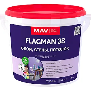 Краска MAV Flagman 38 обои стены потолок белая матовая 5 л