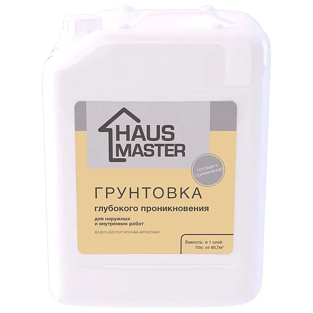 Грунтовка MAV Haus Master глубокого проникновения бесцветная 10 л