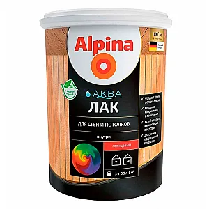 Лак Alpina Аква 948103433 для стен и потолков глянцевый 0.9 л