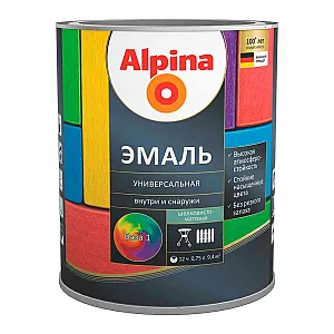 Эмаль универсальная Alpina База 1 глянцевая белая 0.75 л