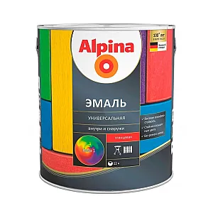 Эмаль универсальная Alpina База 1 глянцевая белая 2.5 л
