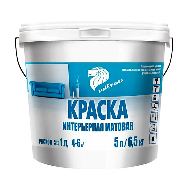 Краска Malevanka Интерьер 3 белая 5 л