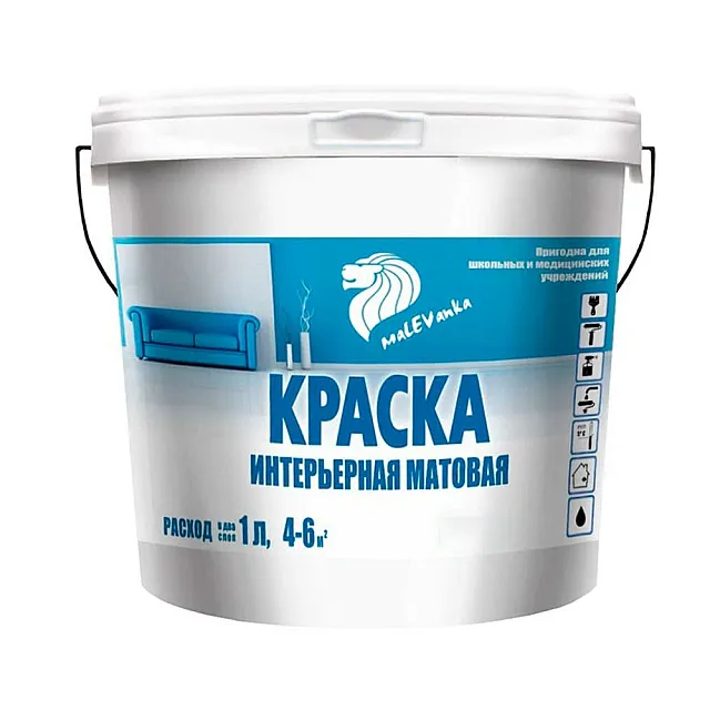 Краска Malevanka Интерьер 3 белая 10 л