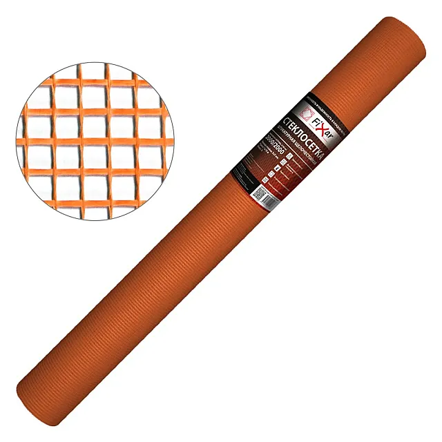 Стеклосетка штукатурная Fixar ССШ-160 5*5 мм разрыв 2000 1*10 м оранжевая