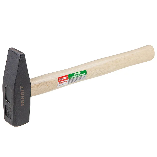 Молоток Волат 10220-10 с деревянной рукояткой 1 кг