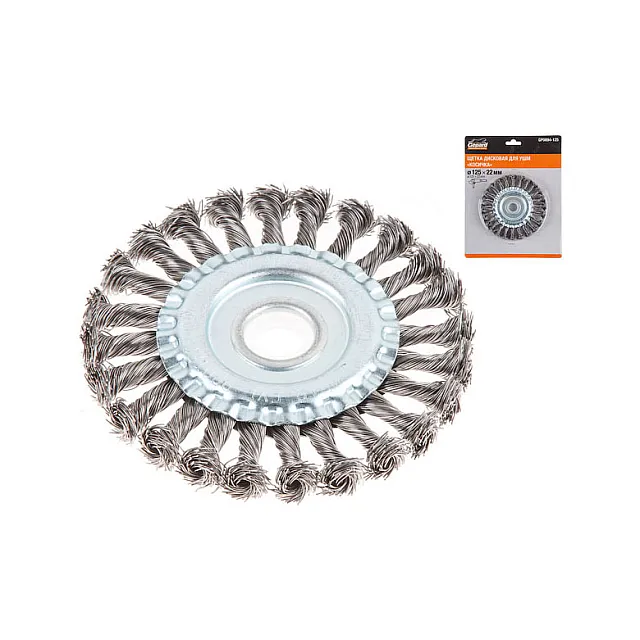 Щетка дисковая Gepard GP0894-125 косичка 125*22 мм