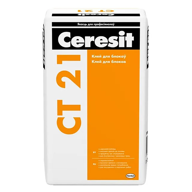 Клей для блоков Ceresit СТ 21 цементная 25 кг