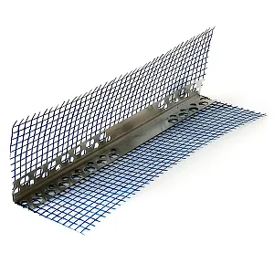 Уголок штукатурный PlanMetall алюминиевый с сеткой А-025-18.5-3000-75